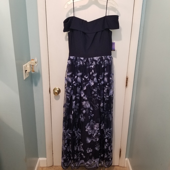 (PRICE IS FIRM!)David's Bridal Off The Shoulder Maxi Gown - Picture 2 of 10